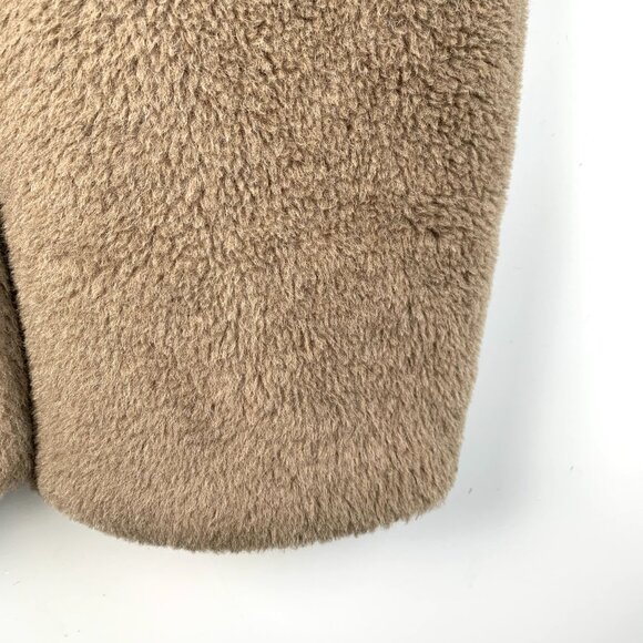 Max Mara Beige Teddy Coat Womens Long Double-Breasted Wool Blend Made In Italy W - Picture 4 of 7